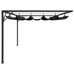 Garden Wall Gazebo with Retractable Roof Canopy Anthracite