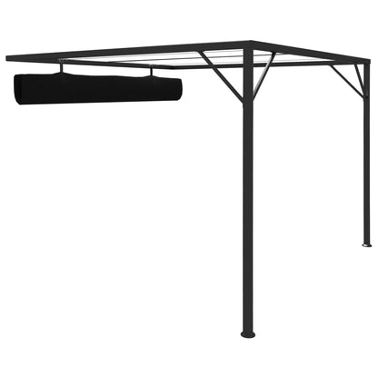 Garden Wall Gazebo with Retractable Roof Canopy 3x3 m Anthracite