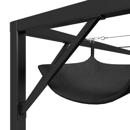 Garden Wall Gazebo with Retractable Roof Canopy 3x3 m Anthracite