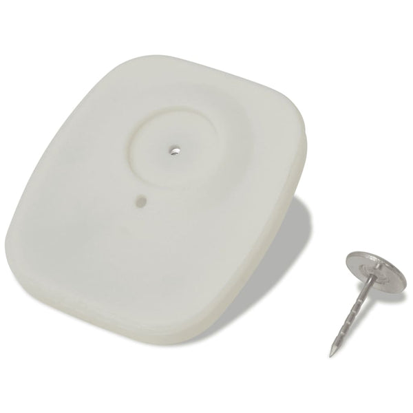  2000 pcs RF Hard Tags and Pins Sets 8.2 MHz White
