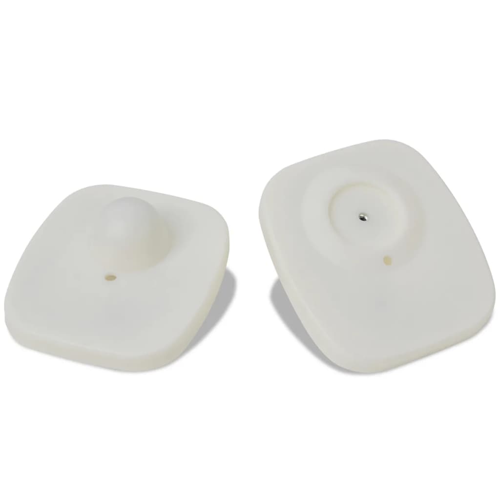 2000 pcs RF Hard Tags and Pins Sets 8.2 MHz White