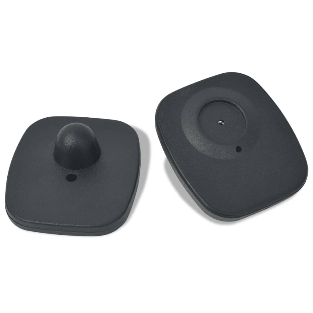 2000 pcs RF Hard Tags and Pins Sets 8.2 MHz Black