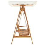 Garden Swing Bench with Canopy Solid Acacia Wood