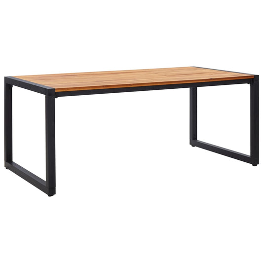 Garden Table with U-shaped Legs 180x90x75 cm Solid Acacia Wood