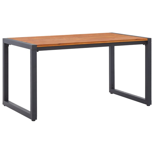 Garden Table with U-shaped Legs 160x80x75 cm Solid Acacia Wood