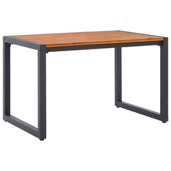 Garden Table with U-shaped Legs 140x80x75 cm Solid Acacia Wood