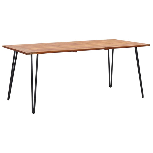 Garden Table with Hairpin Legs 180x90x75 cm Solid Acacia Wood