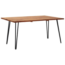 Garden Table with Hairpin Legs 140x80x75 cm Solid Acacia Wood