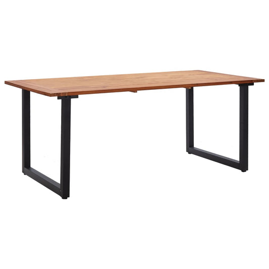 Garden Table with U-shaped Legs 180x90x75 cm Solid Acacia Wood