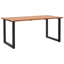 Garden Table with U-shaped Legs 160x80x75 cm Solid Acacia Wood