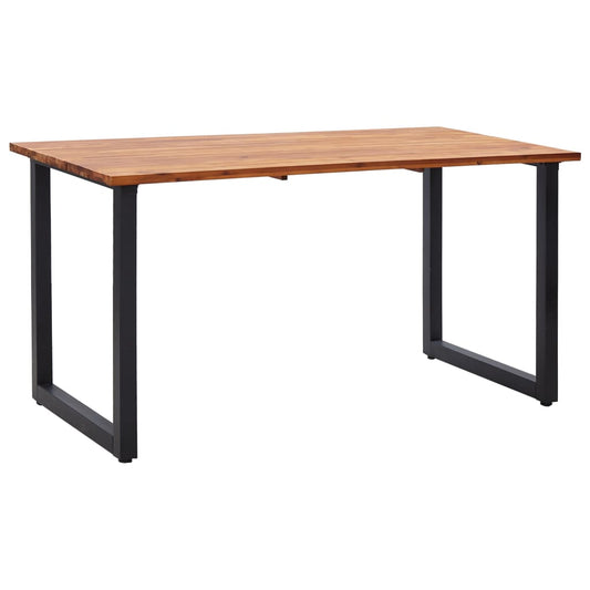 Garden Table with Hairpin Legs 140x80x75 cm Solid Acacia Wood