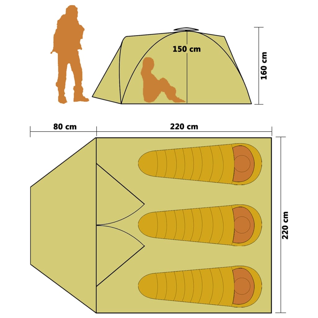 Pop Up Camping Tent 3 Person Blue