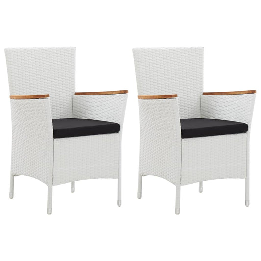 Garden Chairs 2 pcs White Poly Rattan