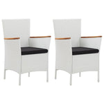 Garden Chairs 2 pcs White Poly Rattan