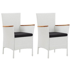 Garden Chairs 2 pcs White Poly Rattan