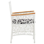 Outdoor Chairs 2 pcs with Cushions Poly Rattan White