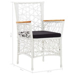 Outdoor Chairs 2 pcs with Cushions Poly Rattan White