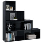 Book Cabinet/Room Divider High Gloss Black - Chipboard