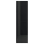 Book Cabinet/Room Divider High Gloss Black - Chipboard