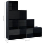 Book Cabinet/Room Divider High Gloss Black - Chipboard