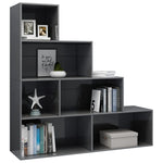 Book Cabinet/Room Divider High Gloss Grey - Chipboard
