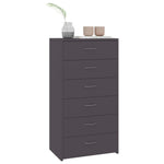 Sideboard with 6 Drawers Grey -Chipboard