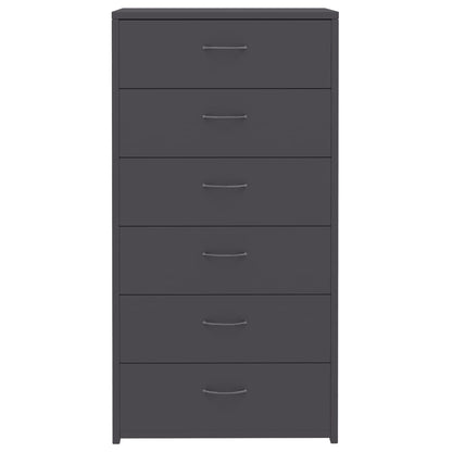 Sideboard with 6 Drawers Grey 50x34x96 cm Chipboard