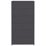 Sideboard with 6 Drawers Grey -Chipboard