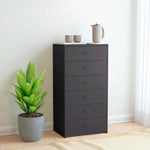Sideboard with 6 Drawers Grey -Chipboard