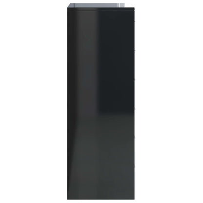 Sideboard with 6 Drawers High Gloss Black 50x34x96 cm Chipboard
