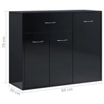 Sideboard High Gloss Black  Chipboard