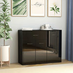 Sideboard High Gloss Black  Chipboard