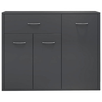 Sideboard High Gloss Grey 88x30x70 cm Chipboard