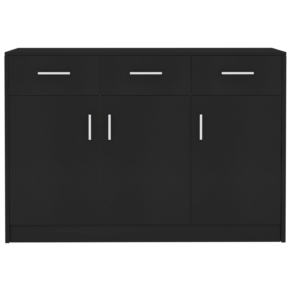 Sideboard Black 110x34x75 cm Chipboard