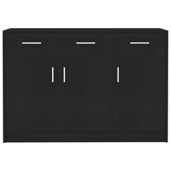 Sideboard Black 110x34x75 cm Chipboard