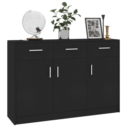 Sideboard Black 110x34x75 cm Chipboard