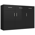 Sideboard High Gloss Black, Chipboard