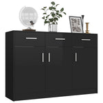 Sideboard High Gloss Black, Chipboard