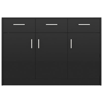 Sideboard High Gloss Black 110x34x75 cm Chipboard