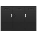 Sideboard High Gloss Black, Chipboard