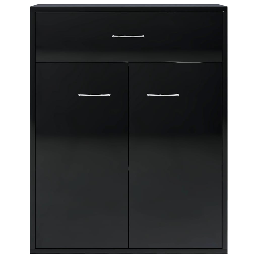 Sideboard High Gloss Black 60x30x75 cm Chipboard