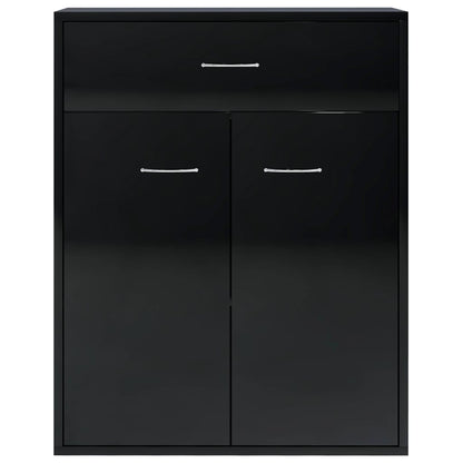 Sideboard High Gloss Black 60x30x75 cm Chipboard