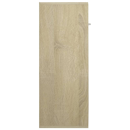 Sideboard White and Sonoma Oak 60x30x75 cm Chipboard