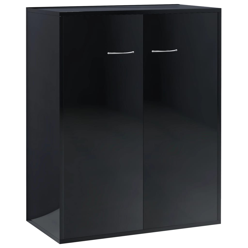 Sideboard High Gloss Black 60x30x75 cm Chipboard