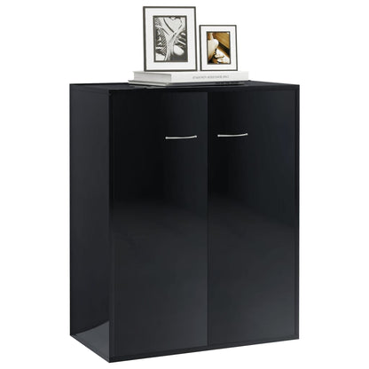 Sideboard High Gloss Black 60x30x75 cm Chipboard