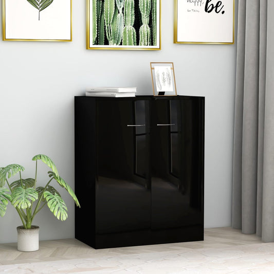 Sideboard High Gloss Black 60x30x75 cm Chipboard