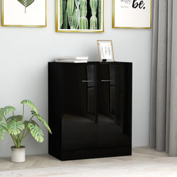 Sideboard High Gloss Black 60x30x75 cm Chipboard