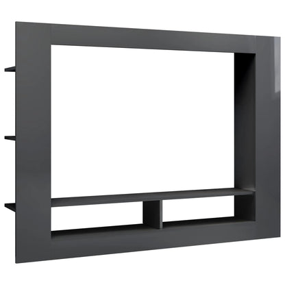 TV Cabinet High Gloss Grey 152x22x113 cm Chipboard