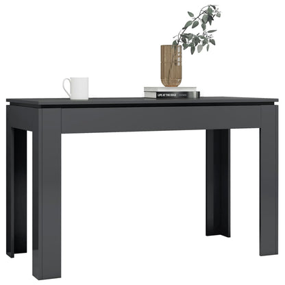 Dining Table High Gloss Grey 120x60x76 cm Chipboard