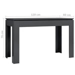 Dining Table High Gloss Grey - Chipboard